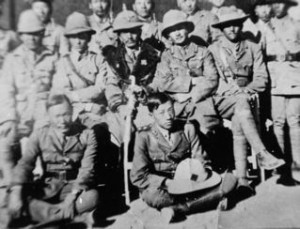 officers-group Tibetan military officers. Dalai Lama's nephew Drumba is second from left, middle row.